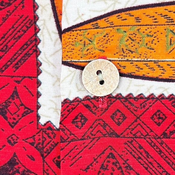Vintage Roundy Bays Surf Hawaiian Shirt Size M Woody Print Red Beach - Picture 7 of 11